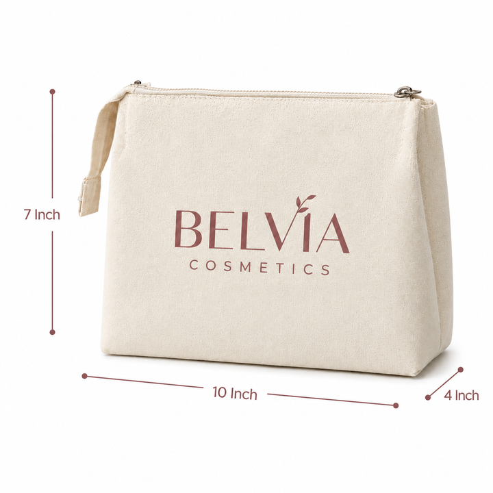 Custom 10×7×4 Canvas Zipper Pouch