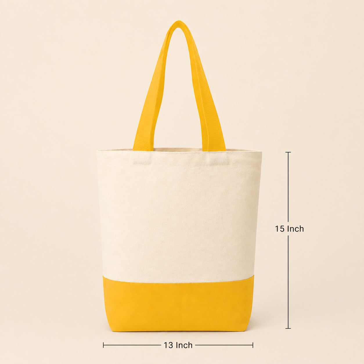 13"x15" Yellow & Beige Tote Bag | 330 GSM