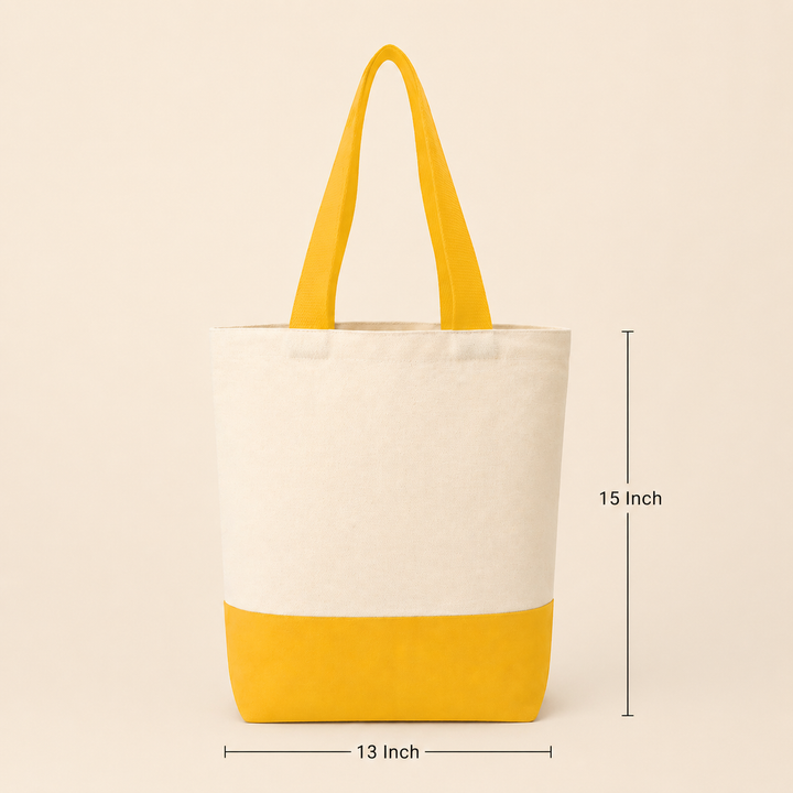 13"x15" Yellow & Beige Tote Bag | 330 GSM