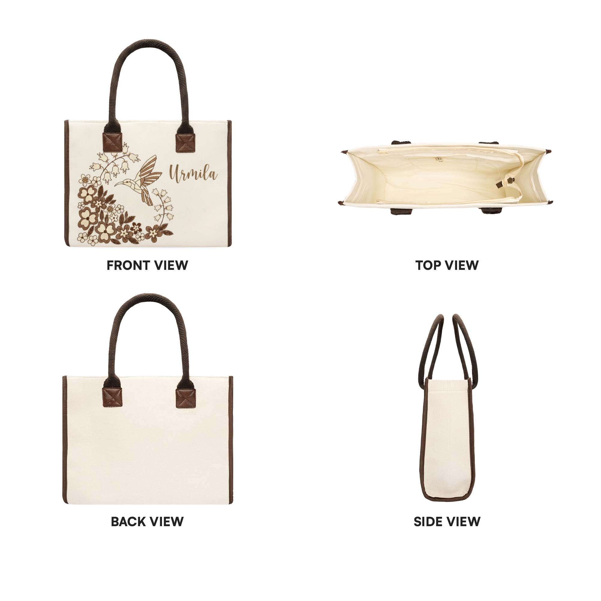 Personalised Humming Bird Bloom Tote Bag