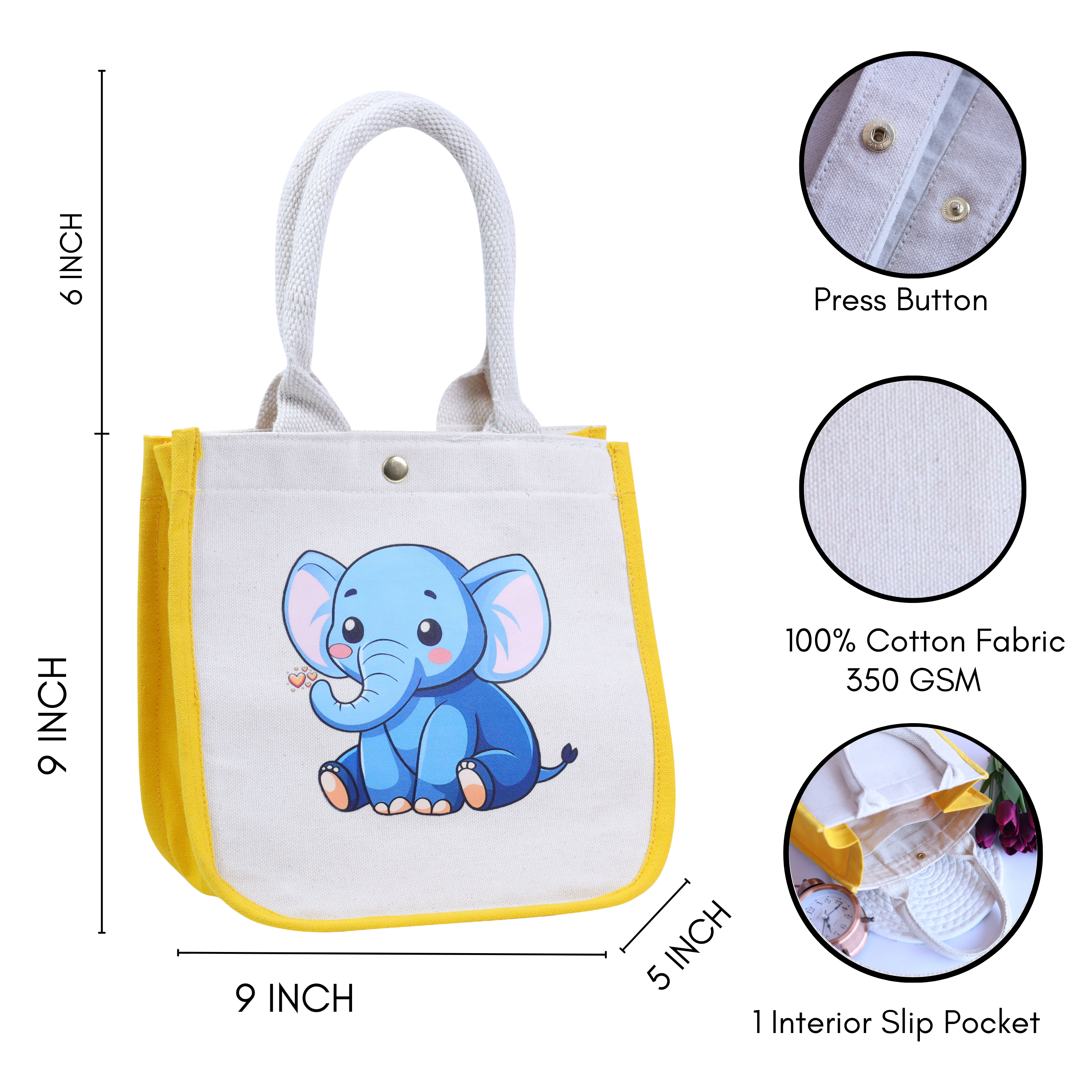 Elephant Kids Tote Bag