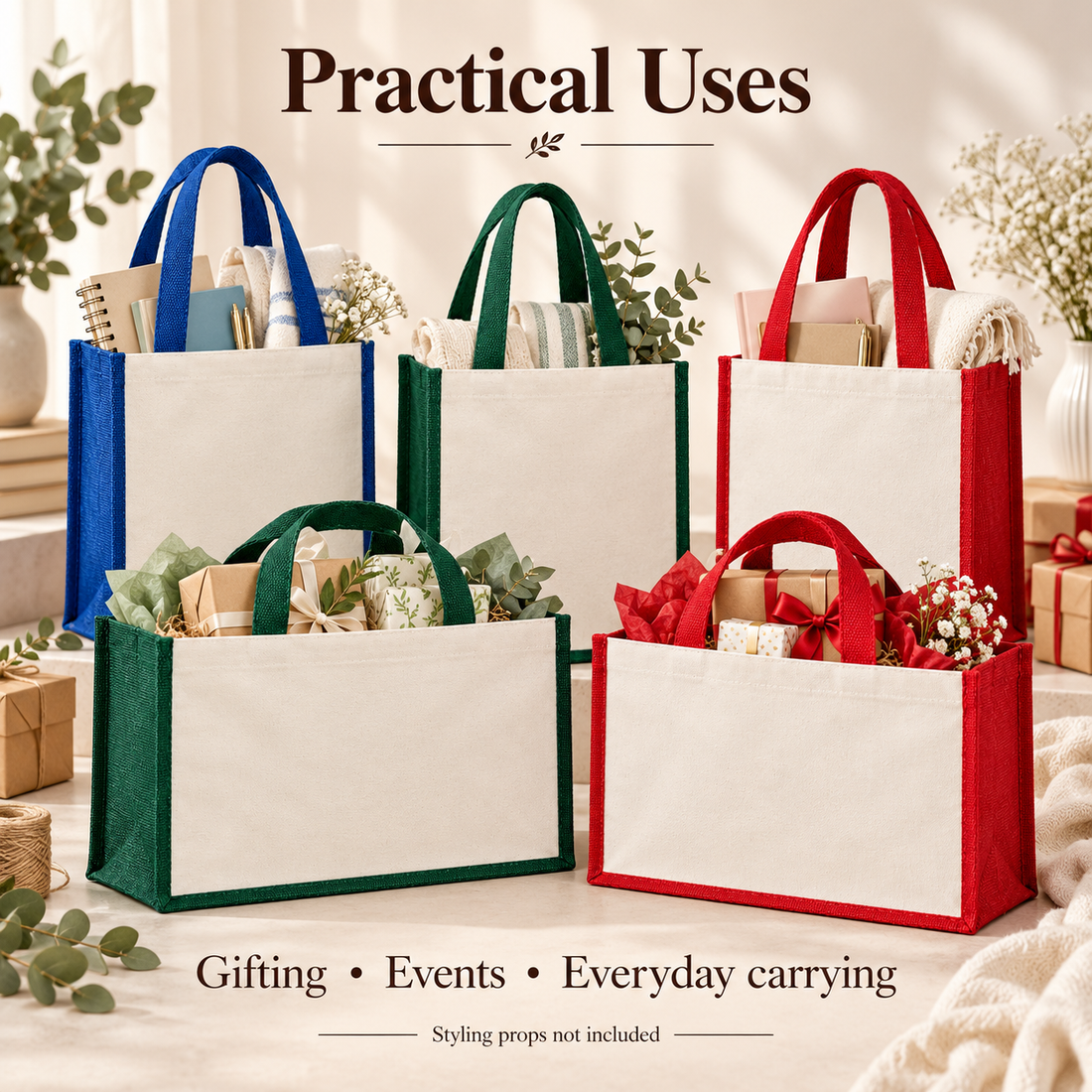 Coloured Laminated Jute Tote & Hamper Sample Kit