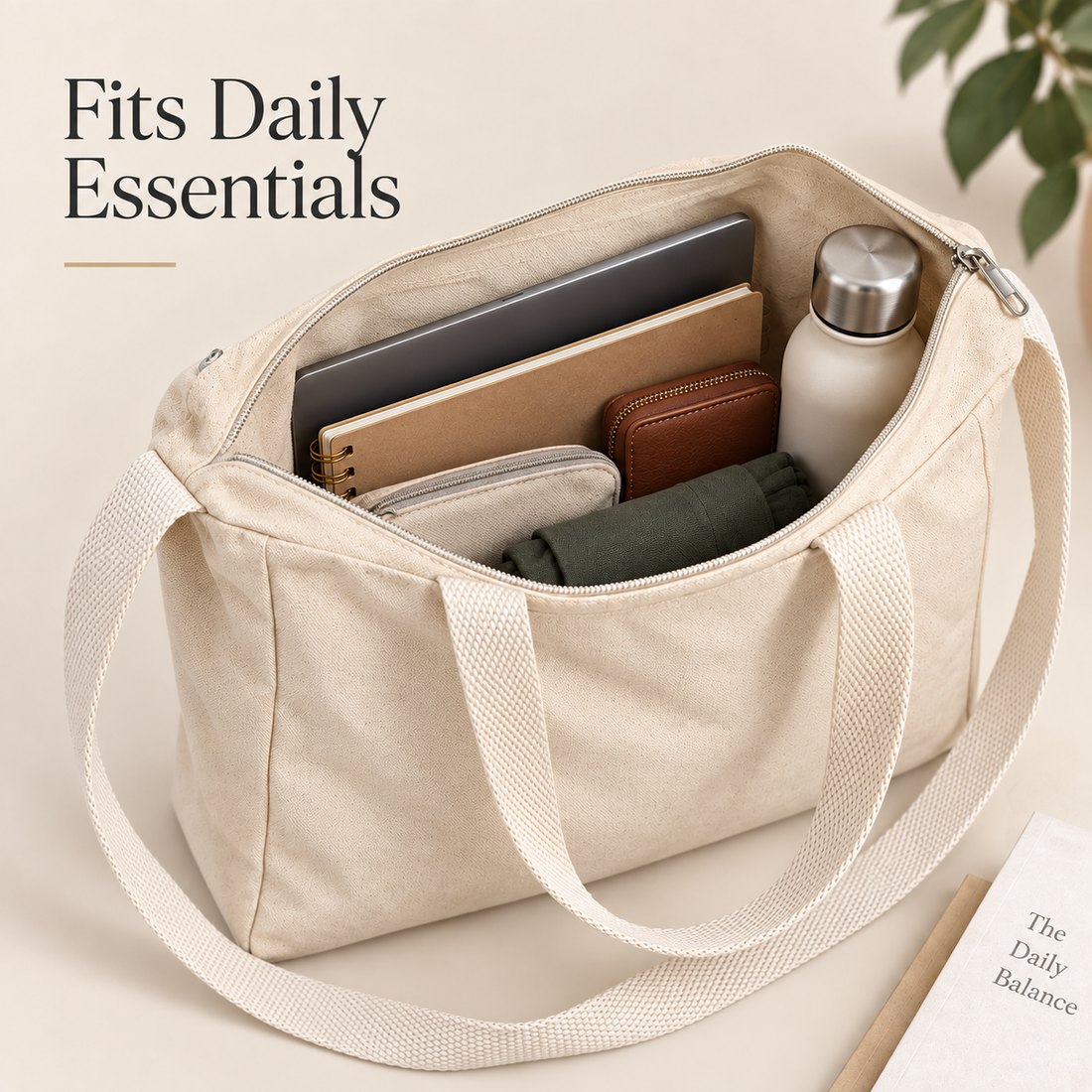 14×12×4 Canvas Sling Bag with Zip | 330 GSM