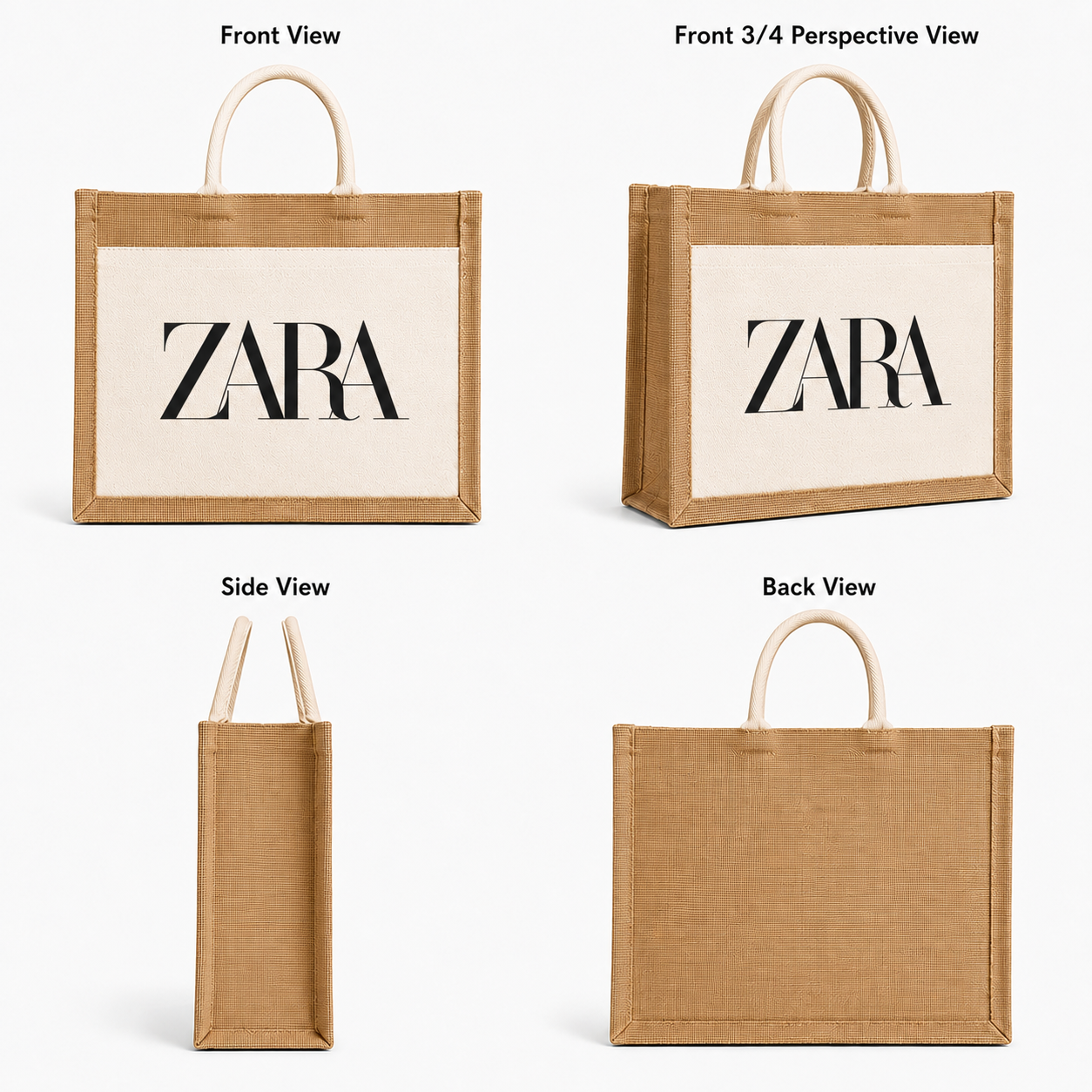 Custom 16X14X6 Jute Tote Bags with Canvas Front Pocket | 350 GSM
