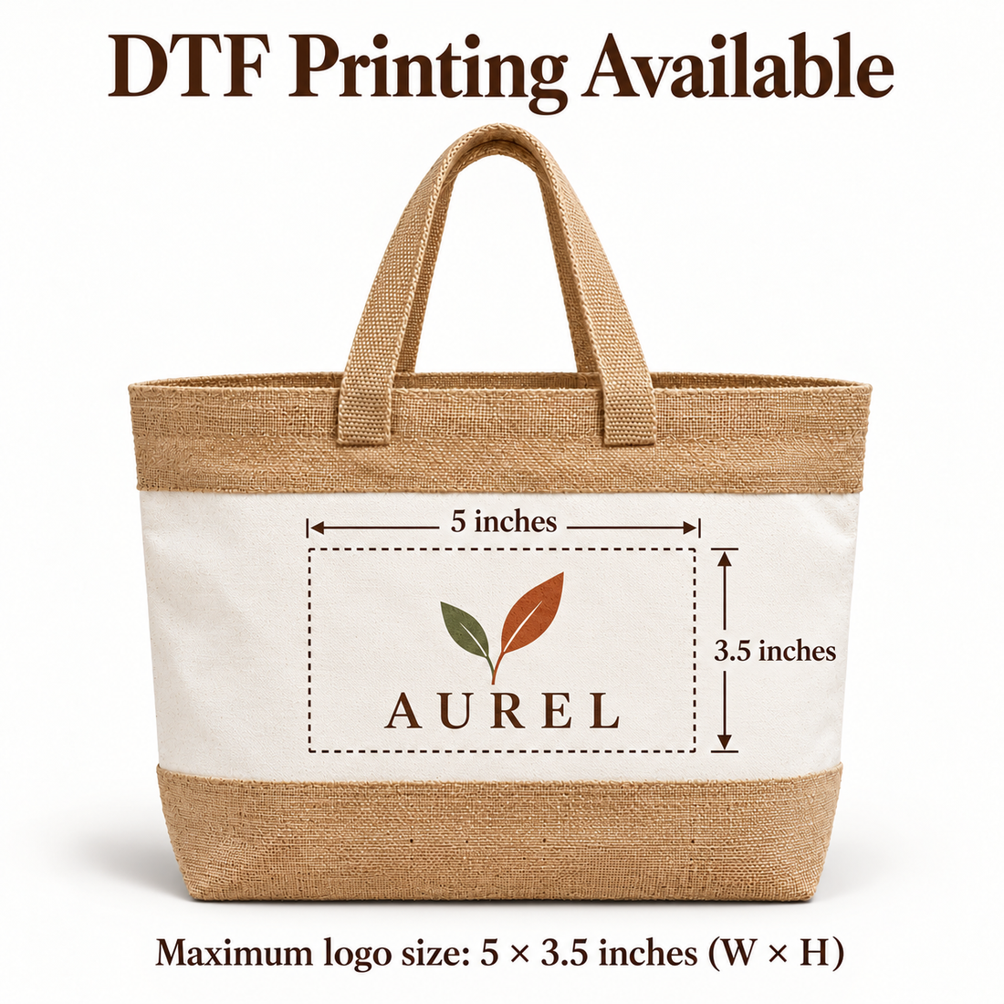 19x14x6 Natural Two-Tone Cotton Canvas Tote Bag | 350 GSM