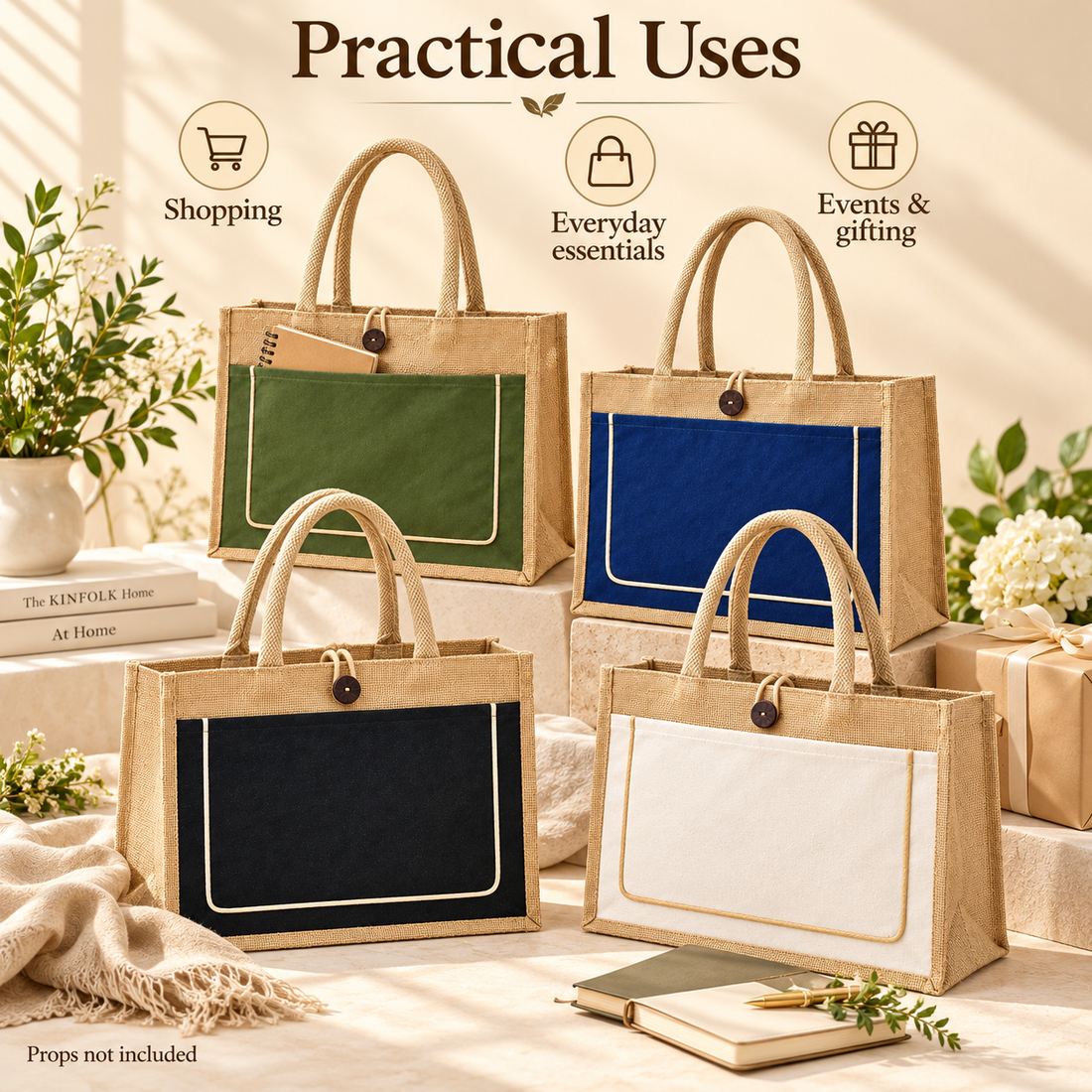 Jute Front Pocket Tote Bag Sample Kit