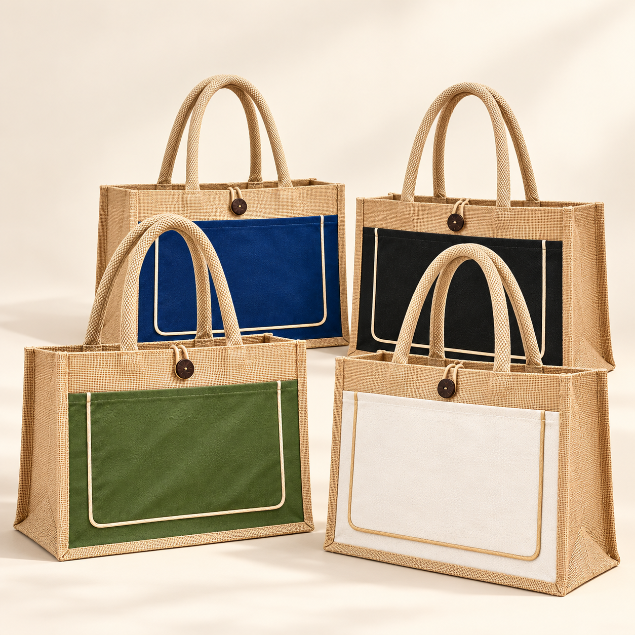 Jute Front Pocket Tote Bag Sample Kit