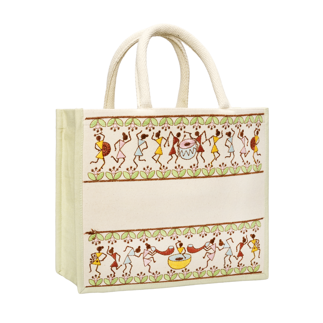 Warli Jute Hamper Bag