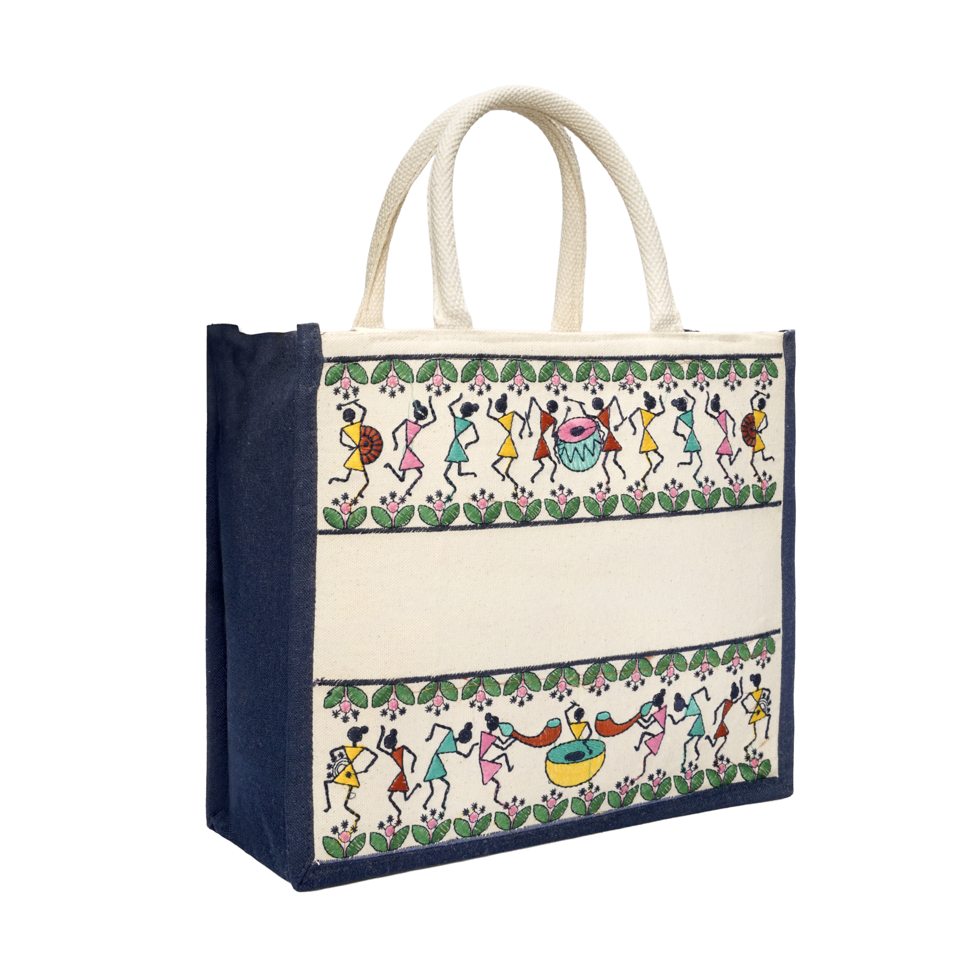 Warli Jute Hamper Bag