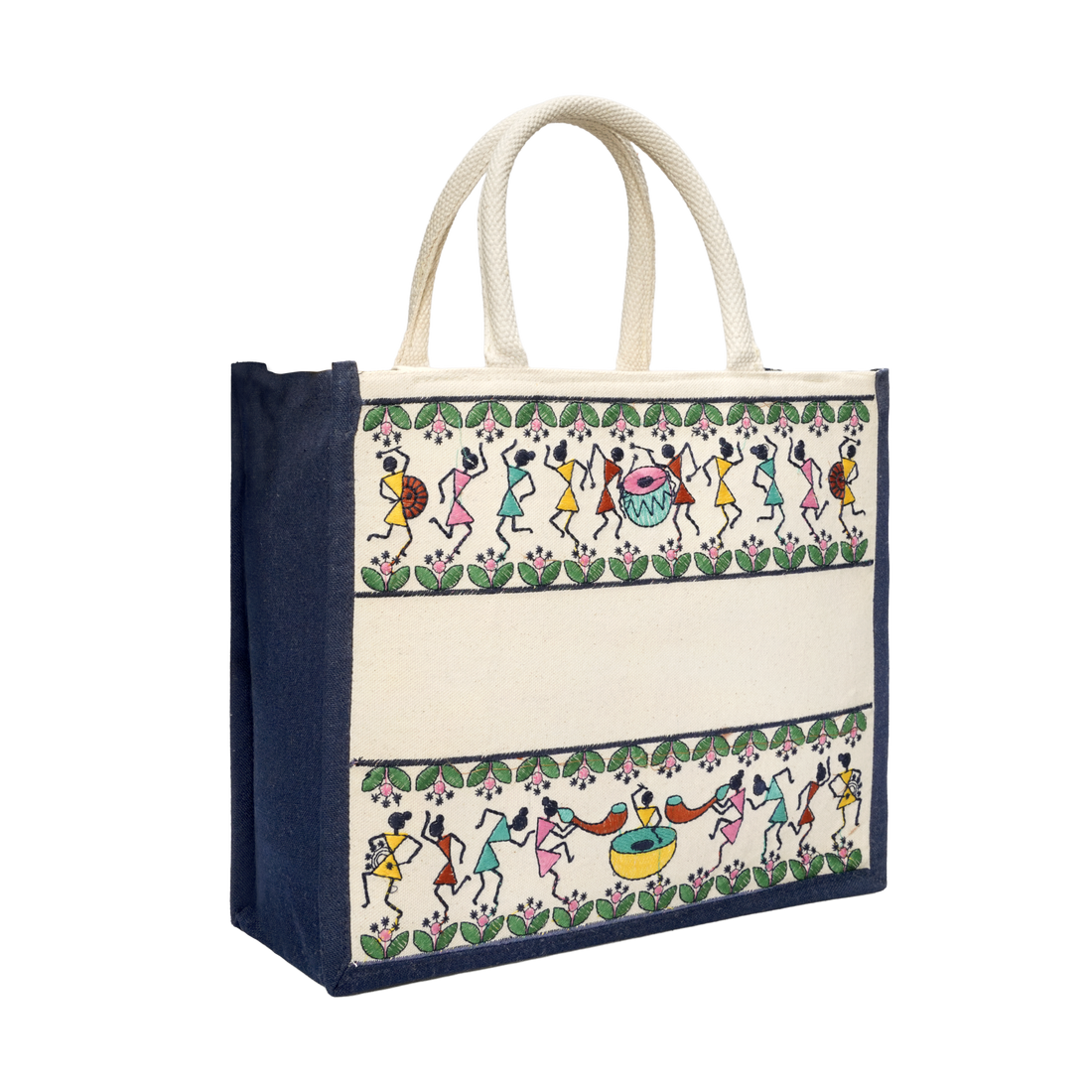 Warli Jute Hamper Bag