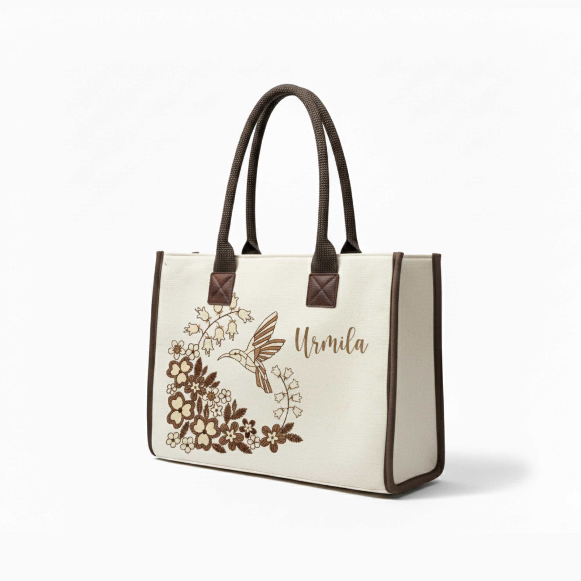 Personalised Humming Bird Bloom Tote Bag