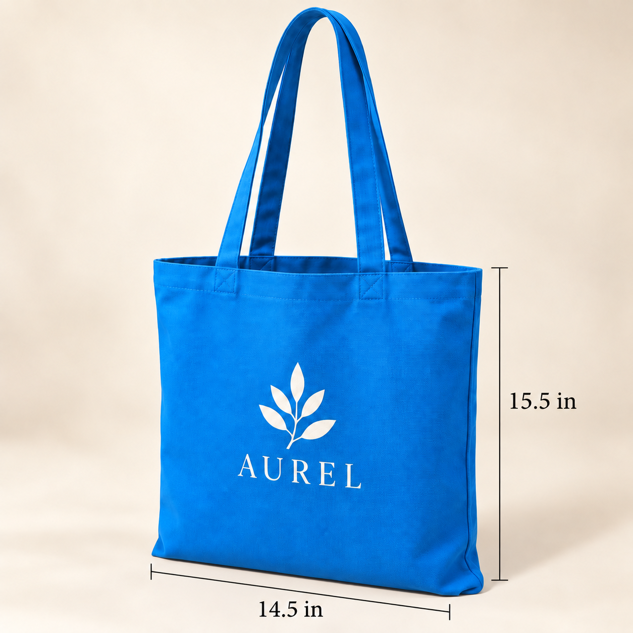 14.5x15.5 Sky Blue Cotton Canvas Tote Bag | 350 GSM