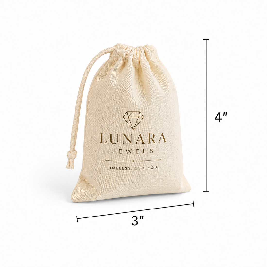 Custom 3x4 Inch Cotton Drawstring Bag | 150 GSM