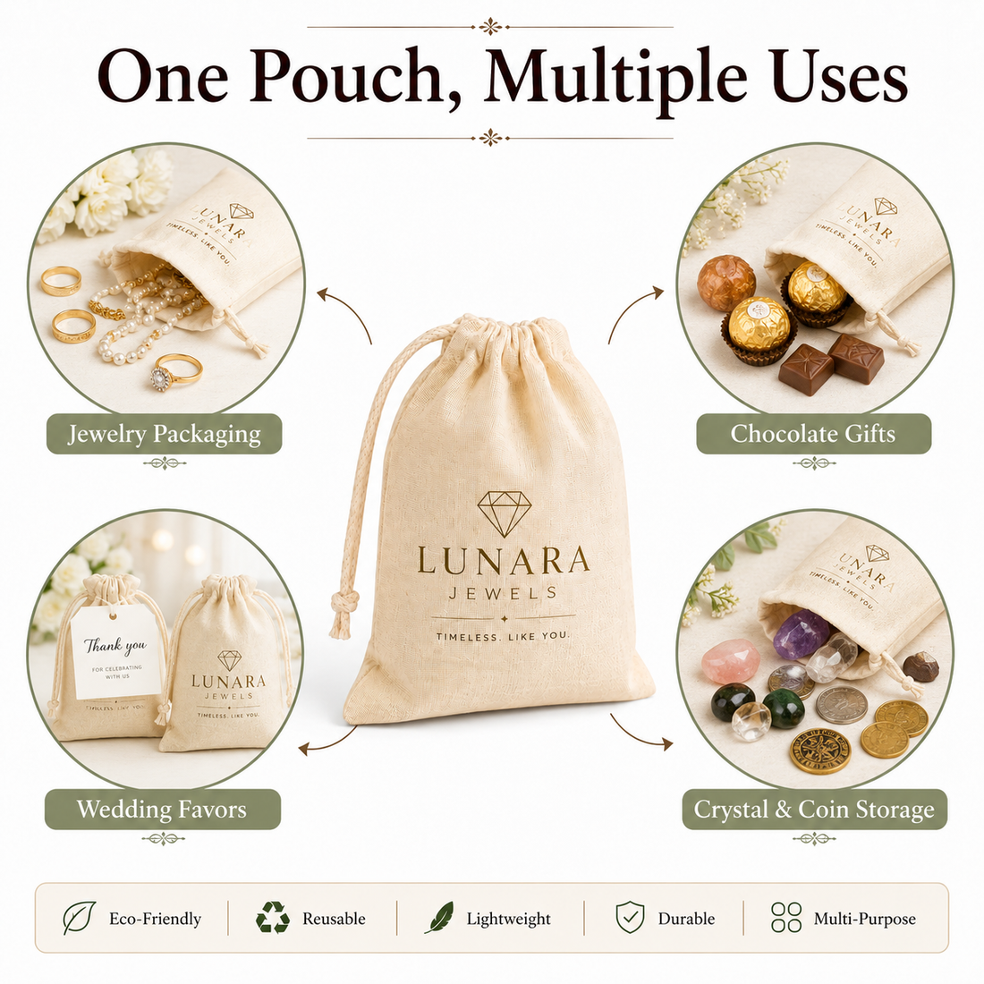 Custom 3x4 Inch Cotton Drawstring Bag | 150 GSM
