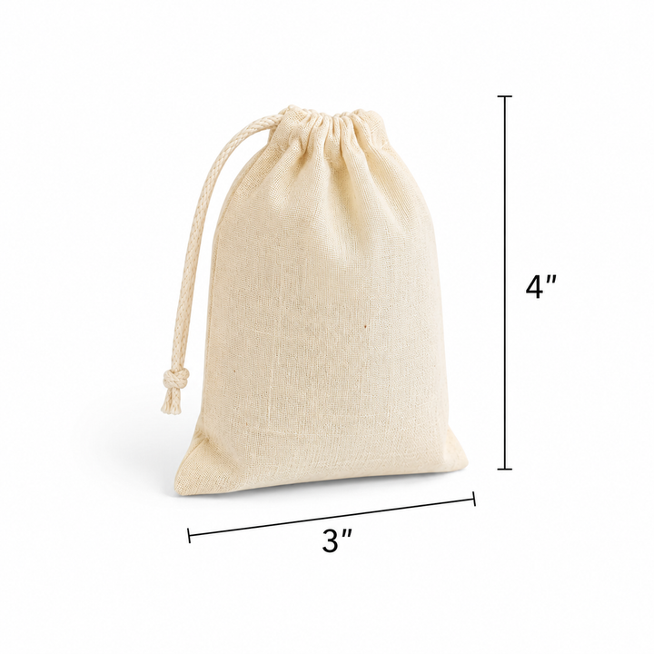 3x4 Inch Cotton Drawstring Bag | 150 GSM