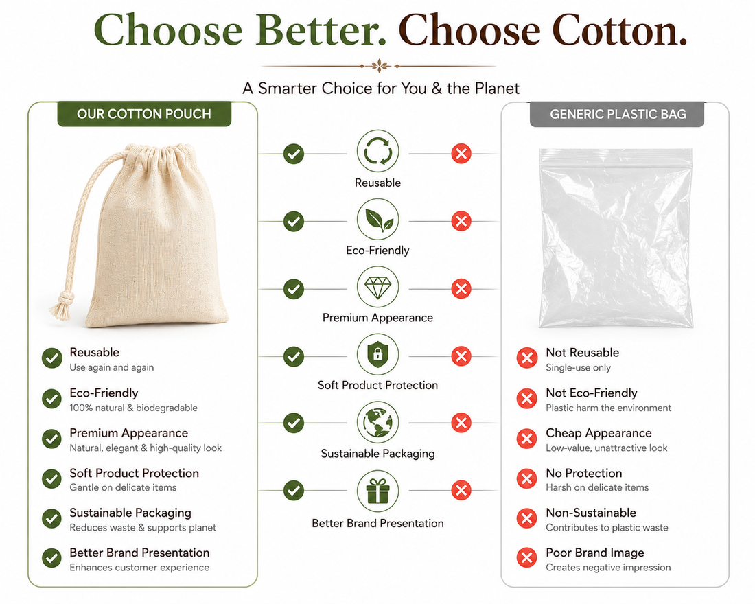 3x4 Inch Cotton Drawstring Bag | 150 GSM