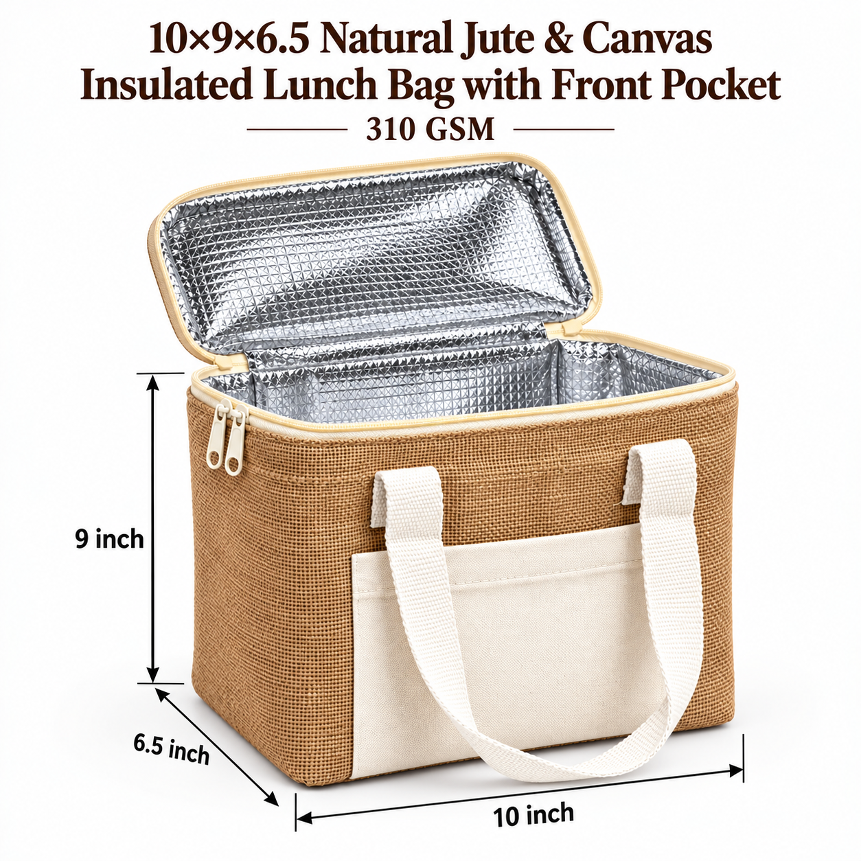 Insulated Jute Lunch Bag Sample Kit
