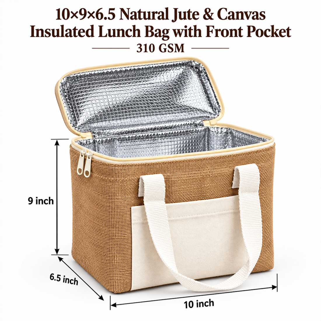 Insulated Jute Lunch Bag Sample Kit