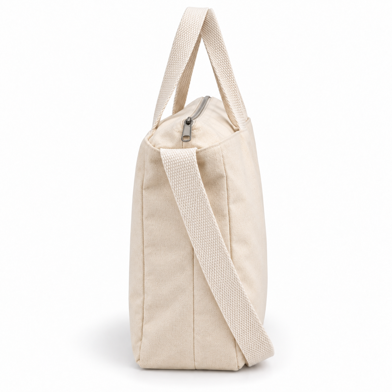 Plain 14×12×4 Canvas Sling Bag with Zip | 330 GSM