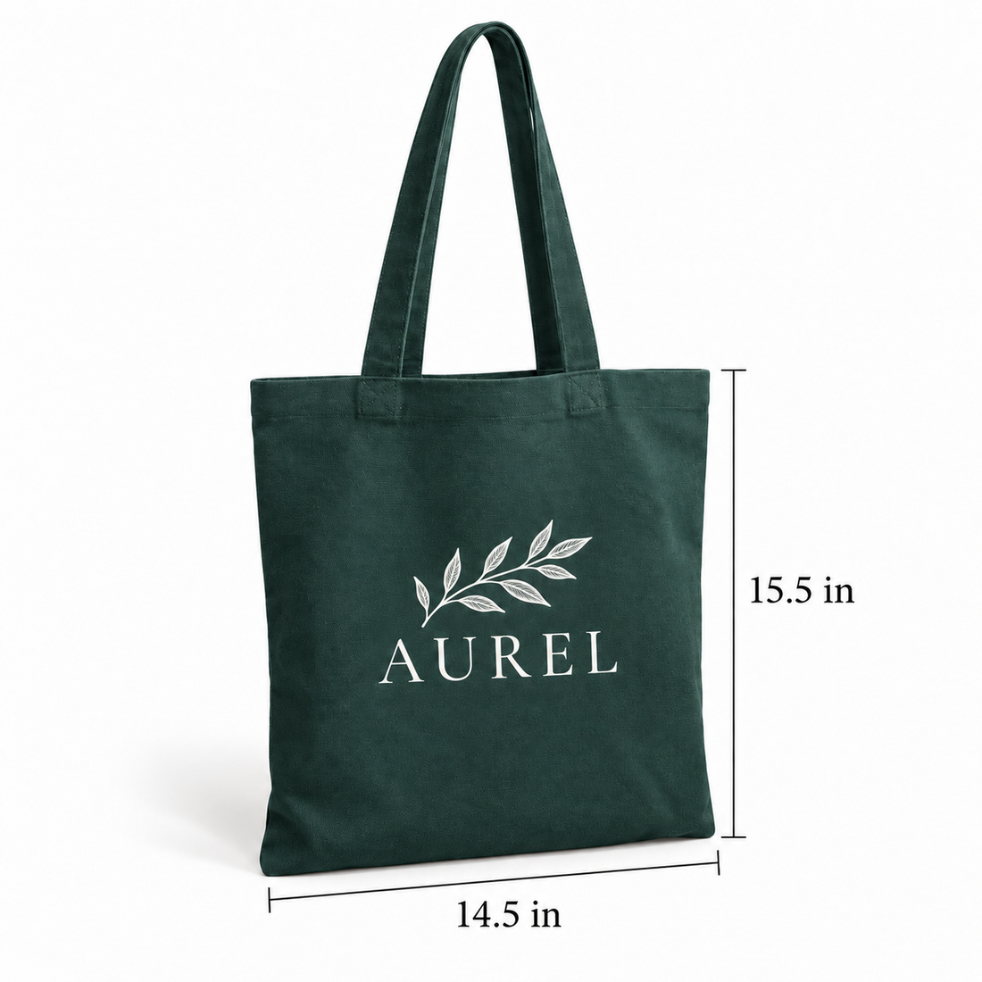 14.5x15.5 Dark Green Cotton Canvas Tote Bag | 350 GSM