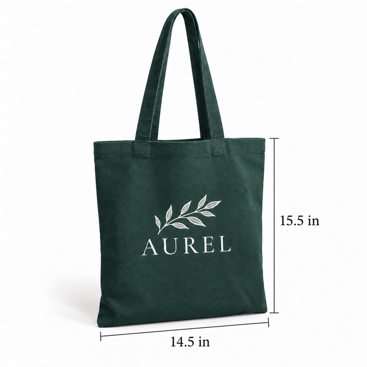 14.5x15.5 Dark Green Cotton Canvas Tote Bag | 350 GSM