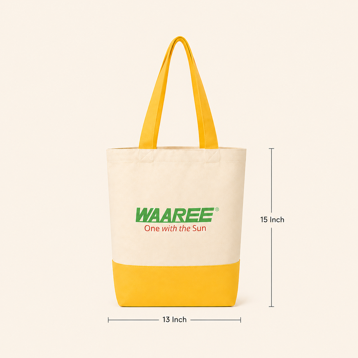 Custom 13"x15" Yellow & Beige Tote Bag | 330 GSM