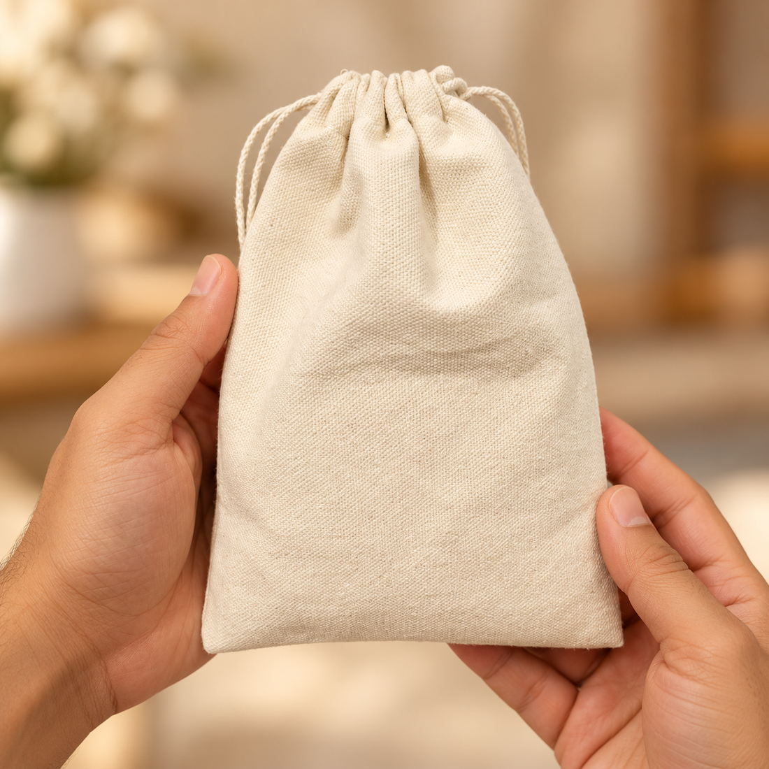 Plain 5x7 Inch Cotton Drawstring Bag | 220 GSM