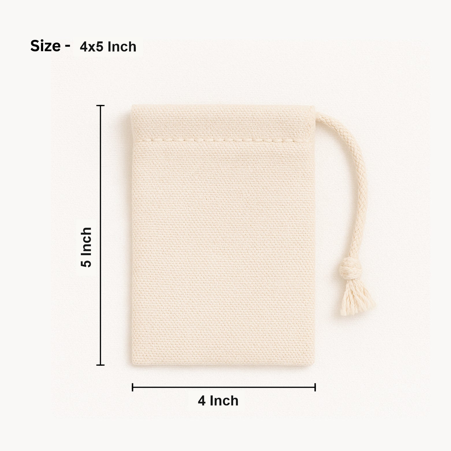 4x5 Inch Cotton Drawstring Pouch Bag