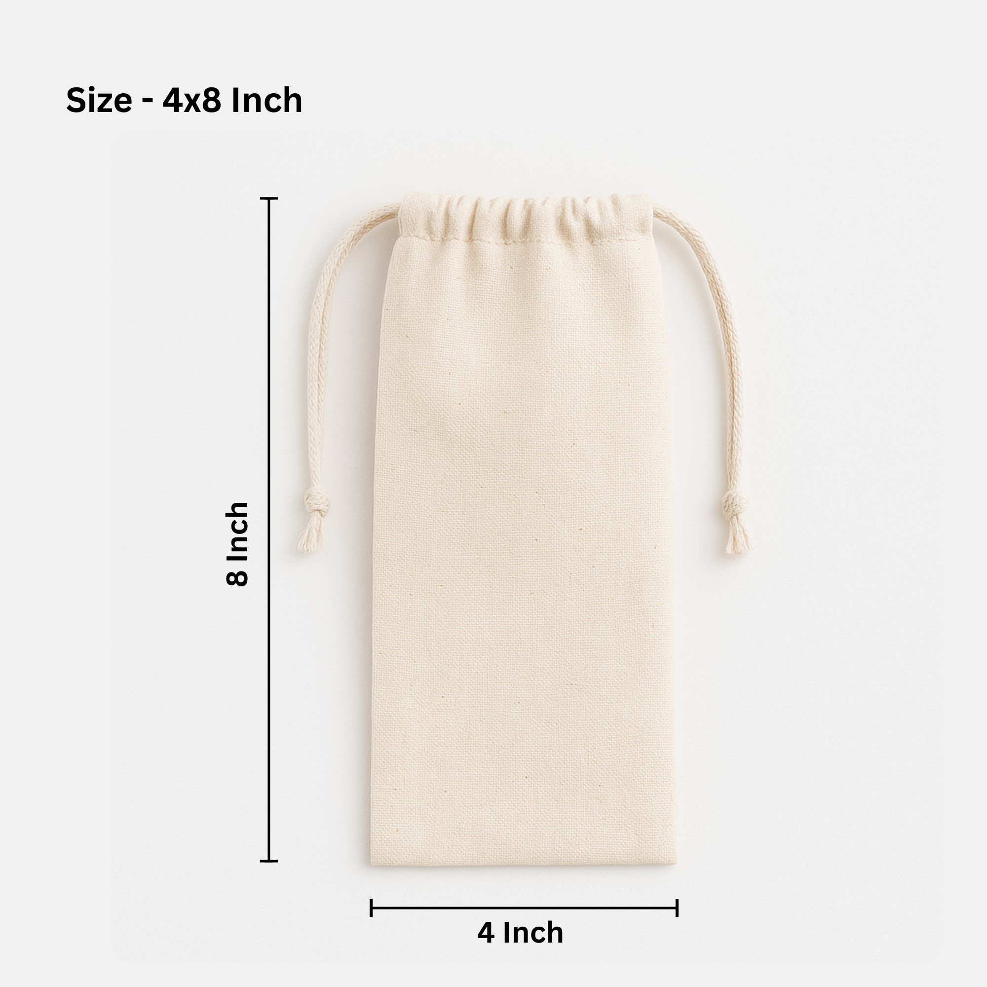 4x8 Inch Cotton Drawstring Pouch Bag