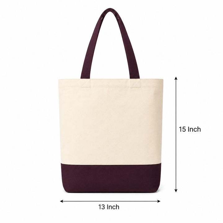 Brown & Beige Tote Bag | 330 GSM