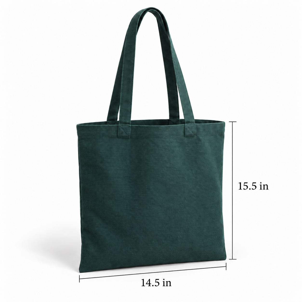 Plain 14.5x15.5 Dark Green Cotton Canvas Tote Bag | 350 GSM