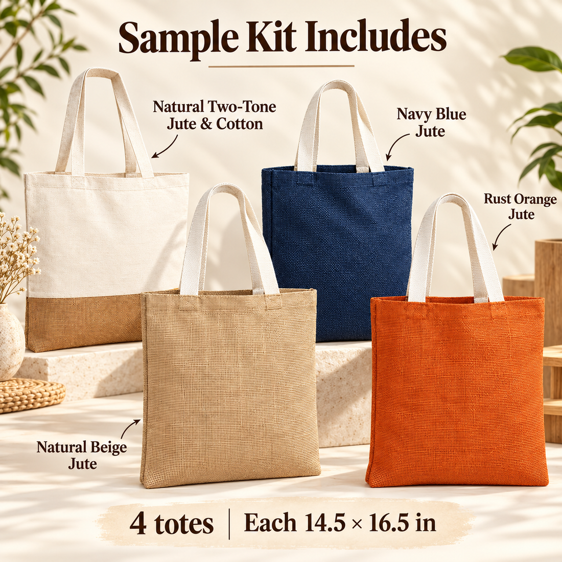 Jute Tote Bag Colour Sample Kit