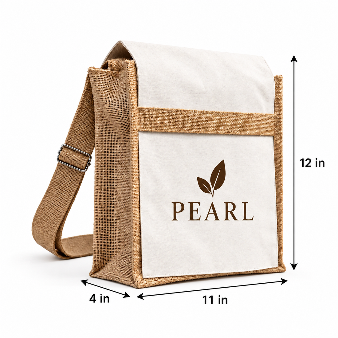 Natural Jute & Canvas Laptop messenger Bag | 220 GSM