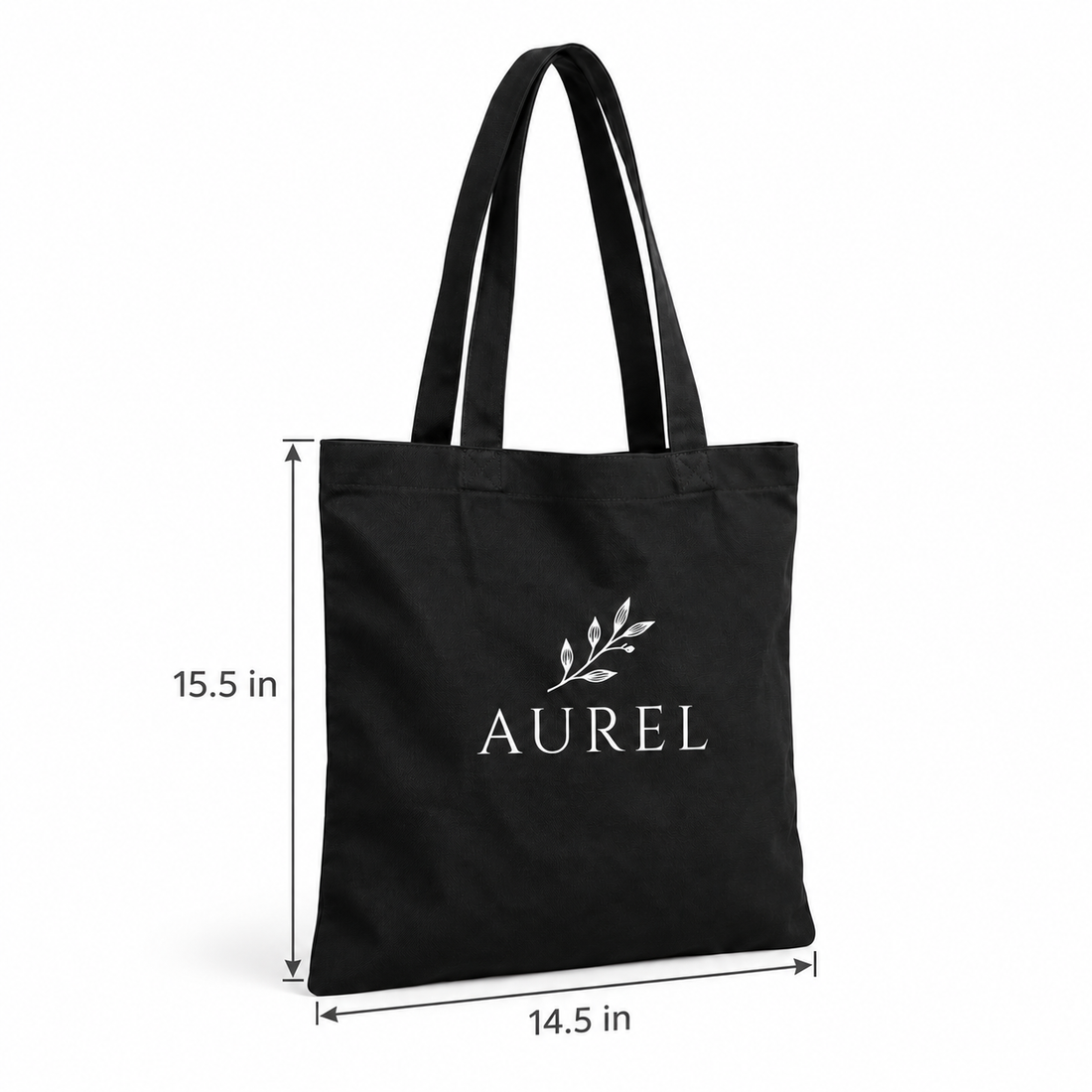 14.5x15.5 Black Cotton Tote Bag | 150 GSM
