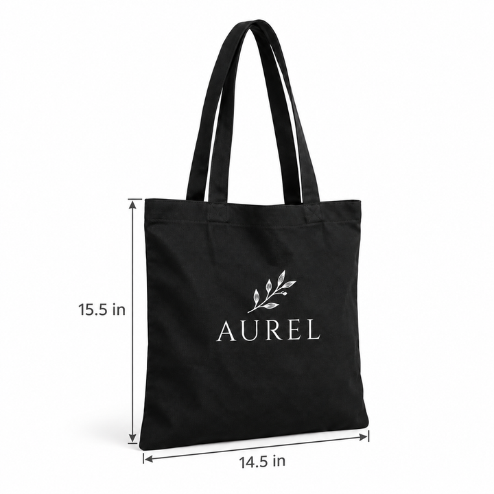 14.5x15.5 Black Cotton Tote Bag | 150 GSM