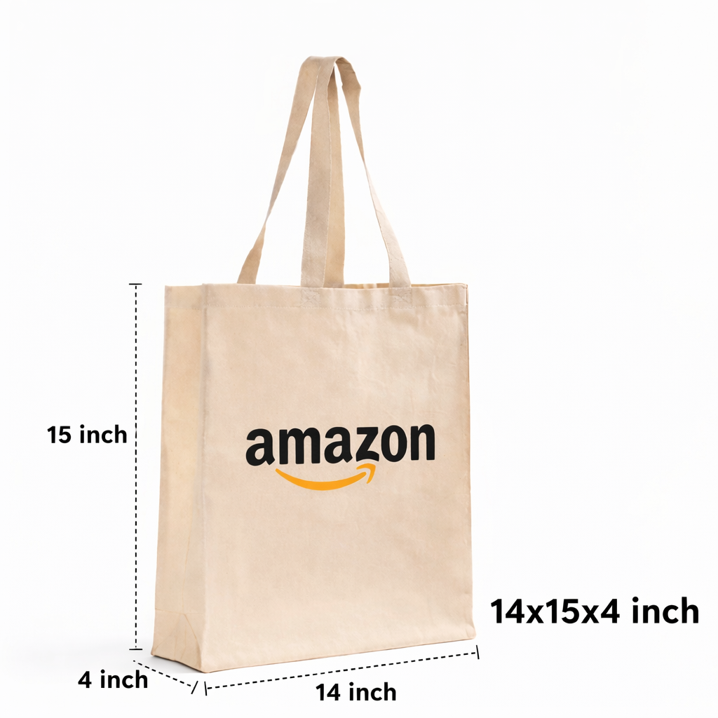 Custom 14x15x4 Inch Cotton Canvas Bag | 330 GSM
