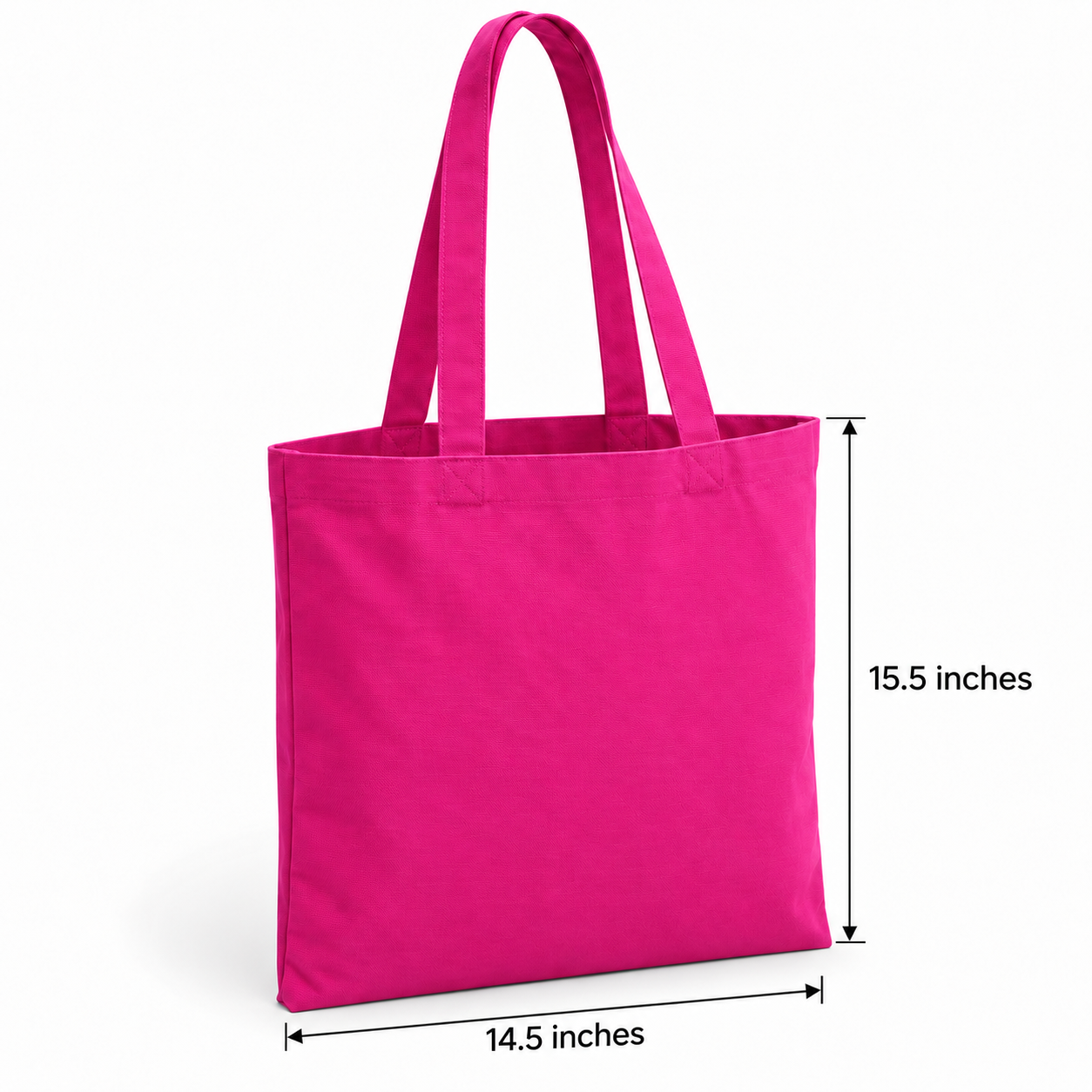 Plain 14.5x15.5 Pink Cotton Canvas Tote Bag | 350 GSM
