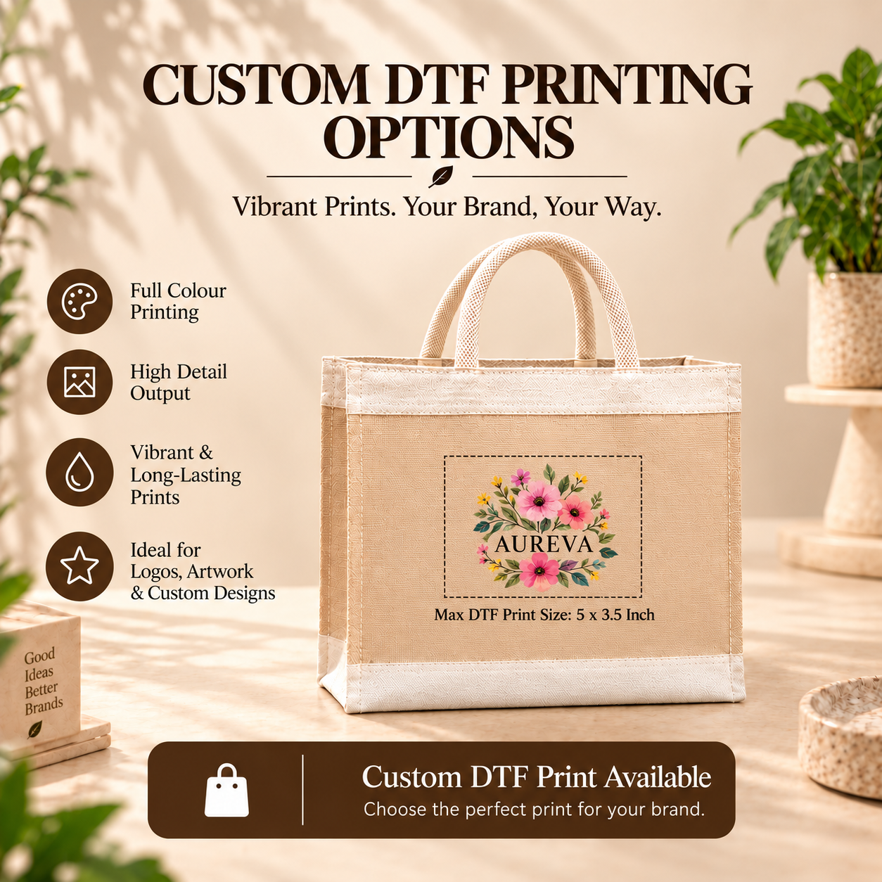 16x13x6 Natural Juco & Canvas Tote Bag with Rope Handles