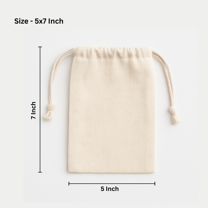 5x7 Inch Cotton Drawstring Pouch Bag