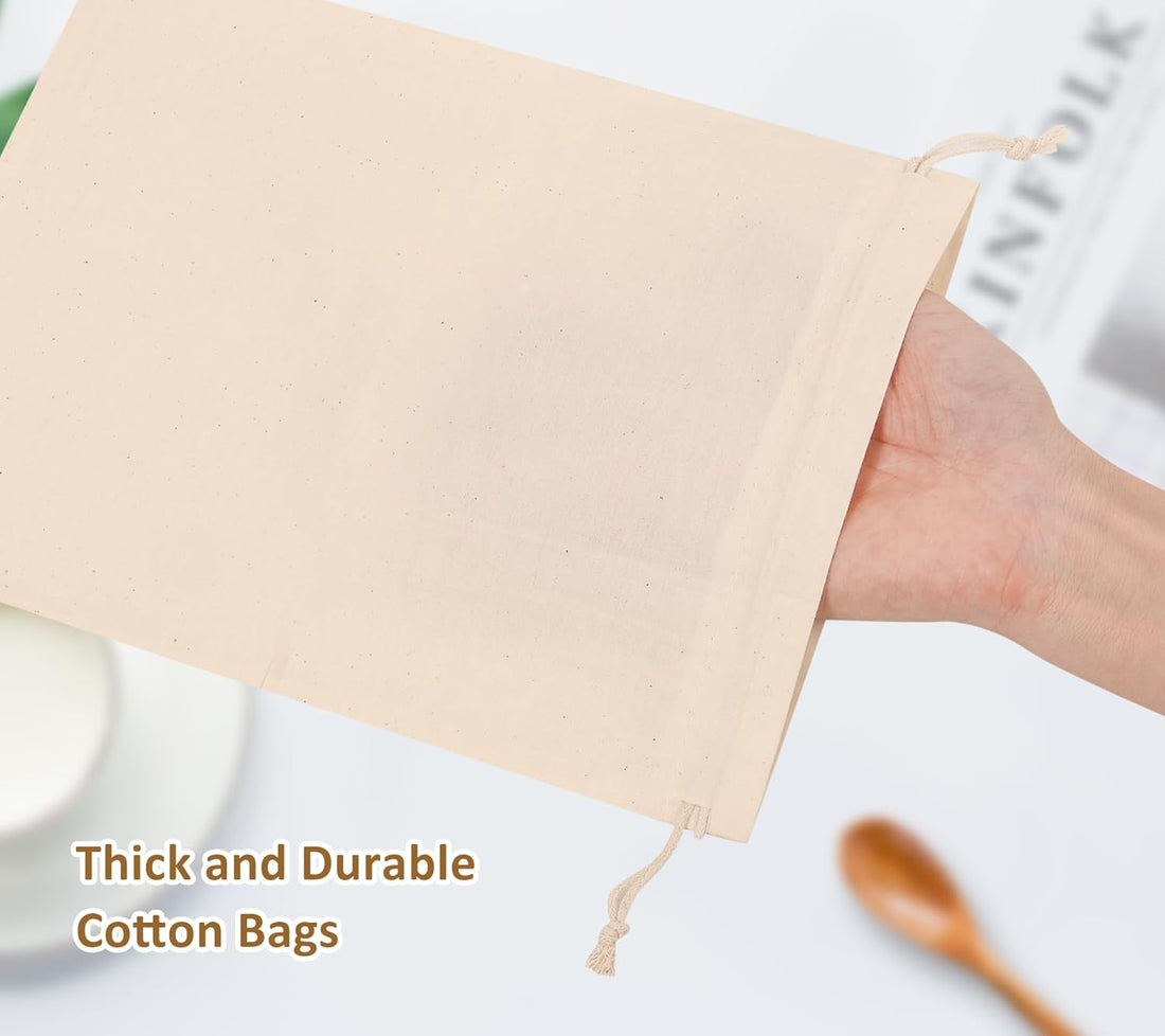 8x10 Inch Cotton Drawstring Pouch Bag