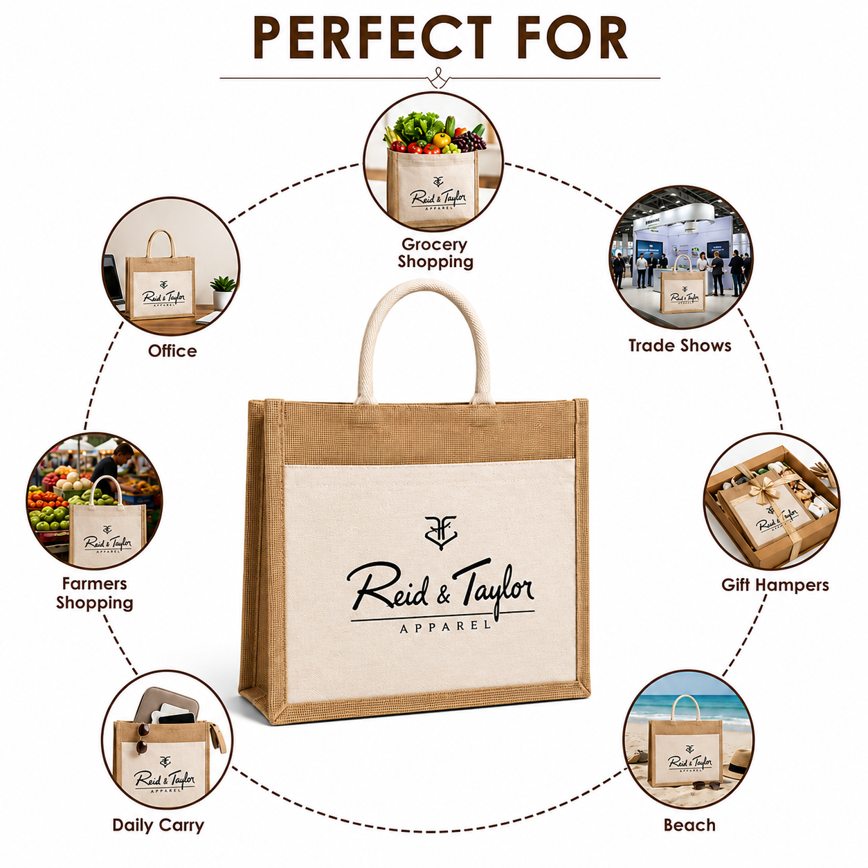 Custom 15X13X6 Jute Tote Bags with Canvas Front Pocket | 350 GSM