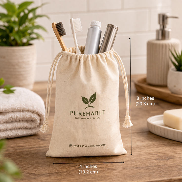 Custom 4x8 Inch Cotton Drawstring Bag | 150 GSM