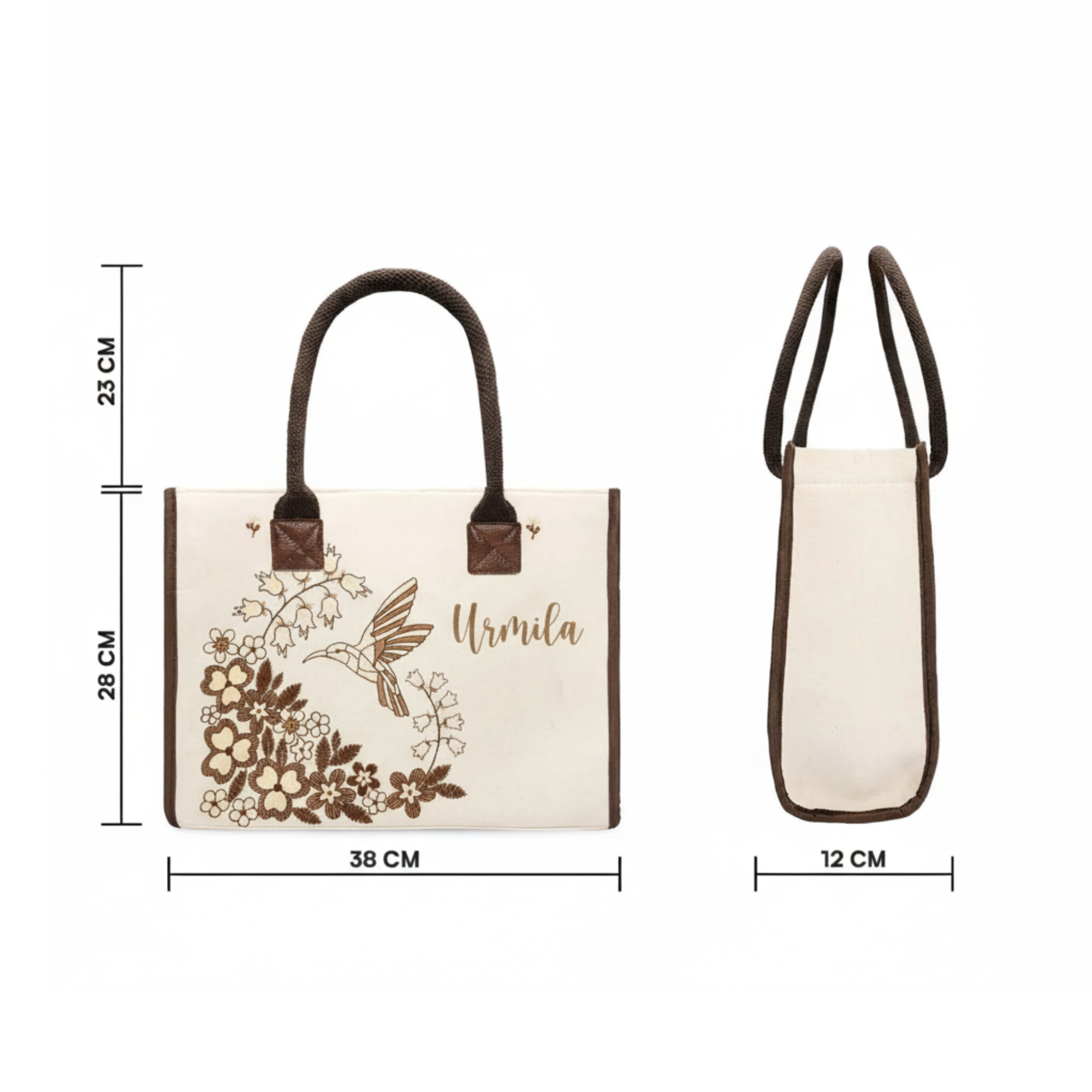 Personalised Humming Bird Bloom Tote Bag