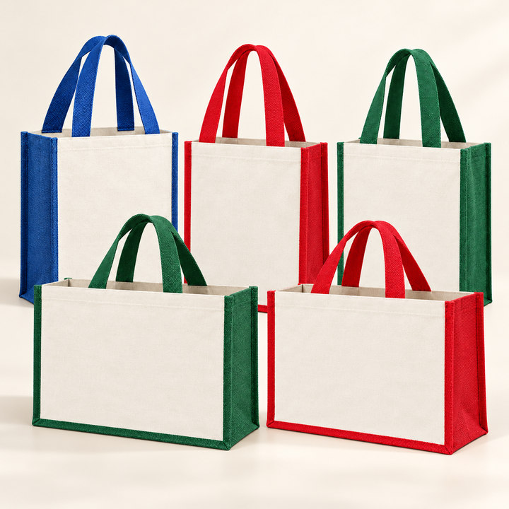 Coloured Laminated Jute Tote & Hamper Sample Kit