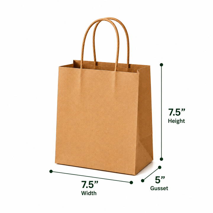 7.5x7.5x5 Kraft Paper Bag | 110 GSM