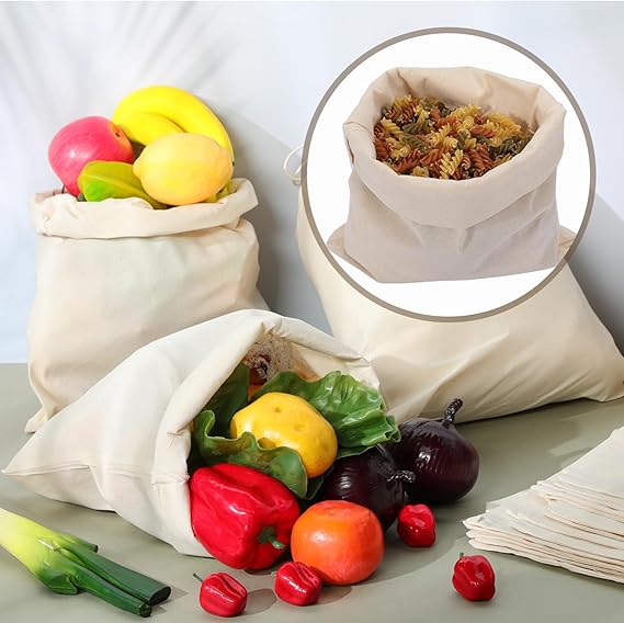 10x12 Inch Cotton Drawstring Pouch Bag