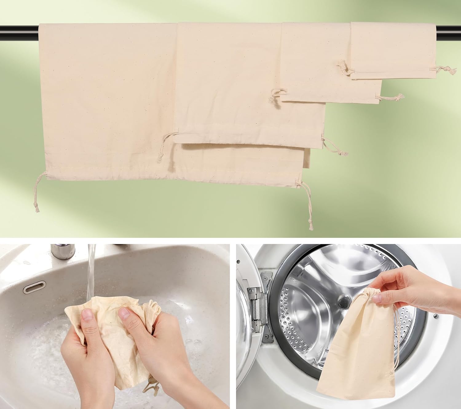 14x16 Inch Cotton Drawstring Pouch Bag