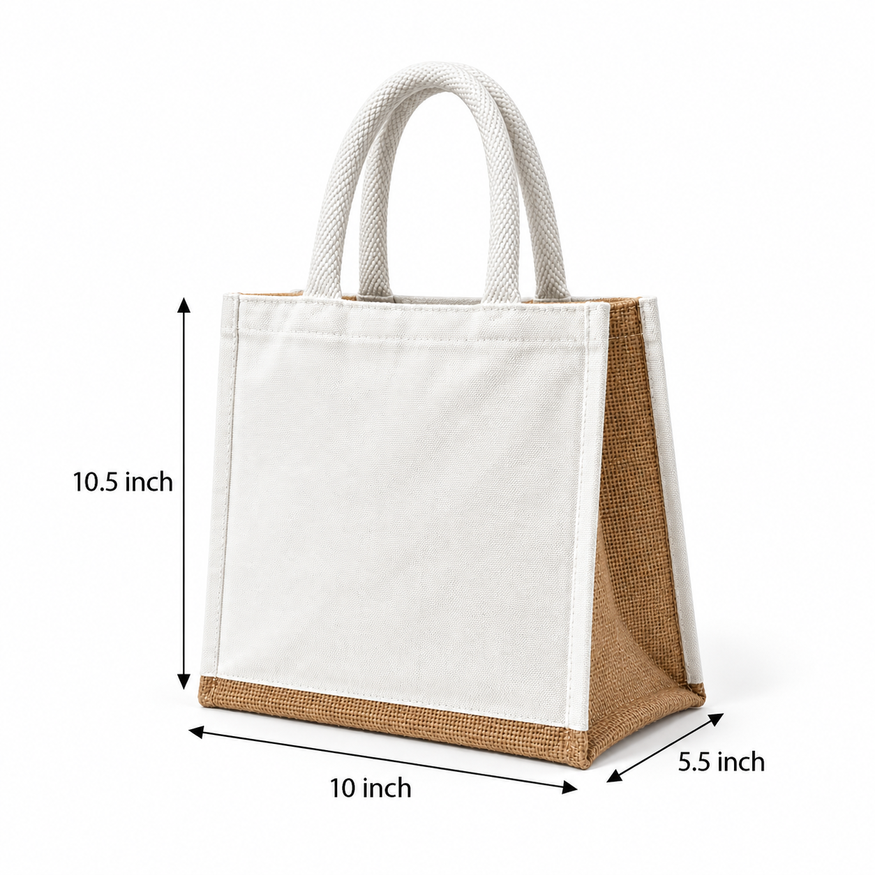 Plain 10x10.5x5.5 Natural Insulated Canvas Cooler Bag | 310 GSM