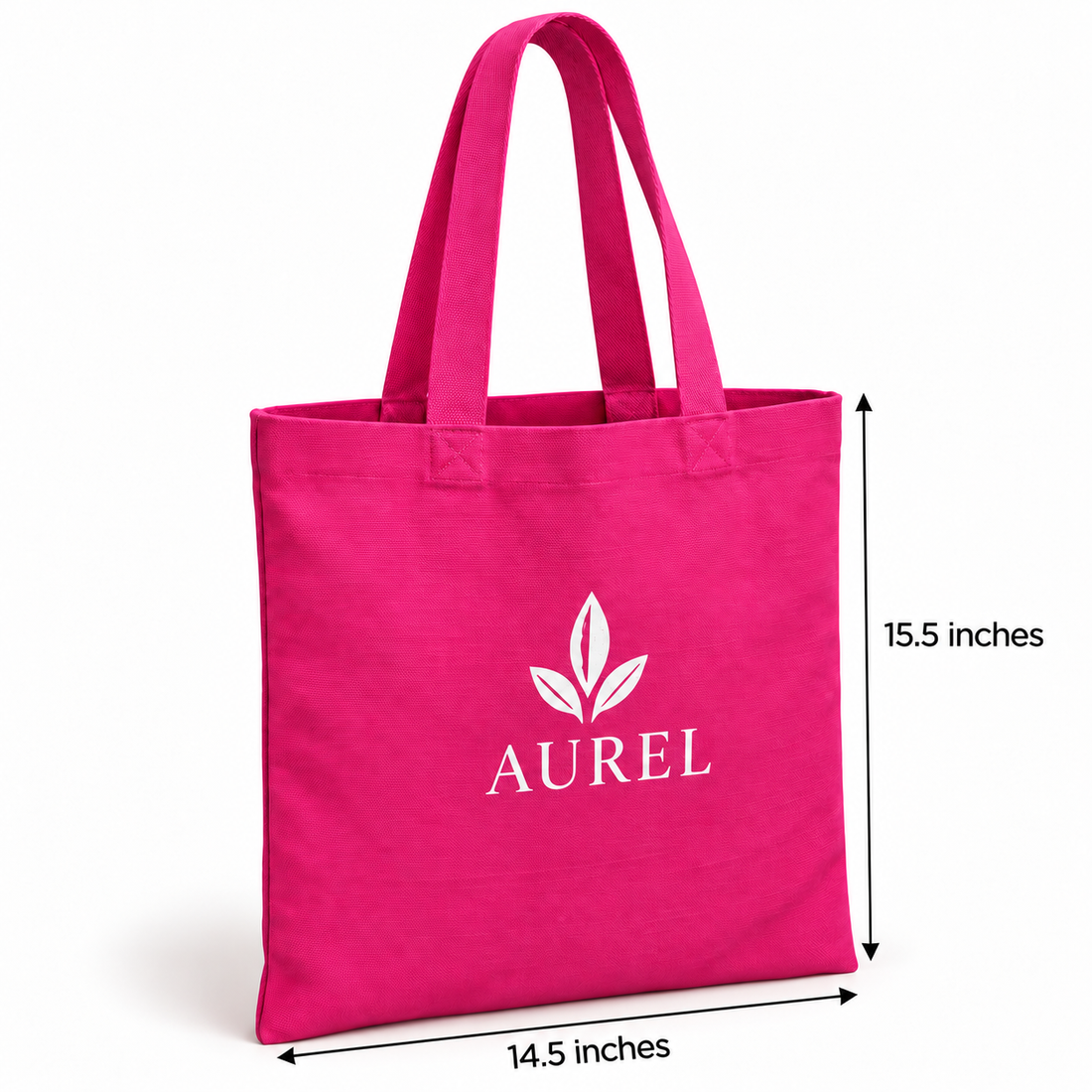 14.5x15.5 Pink Cotton Canvas Tote Bag | 350 GSM
