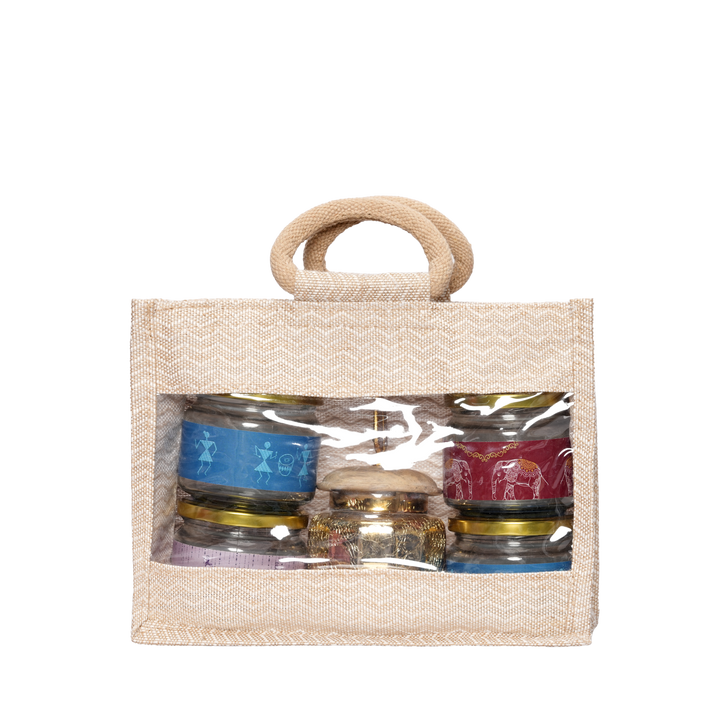 10x8 Inch Transparent Window Jute Bags